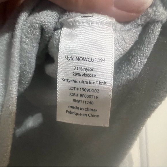 Barefoot Dreams Gray Grey Long Sleeve Tie Front Sweater Top Size Small Soft - Picture 7 of 7